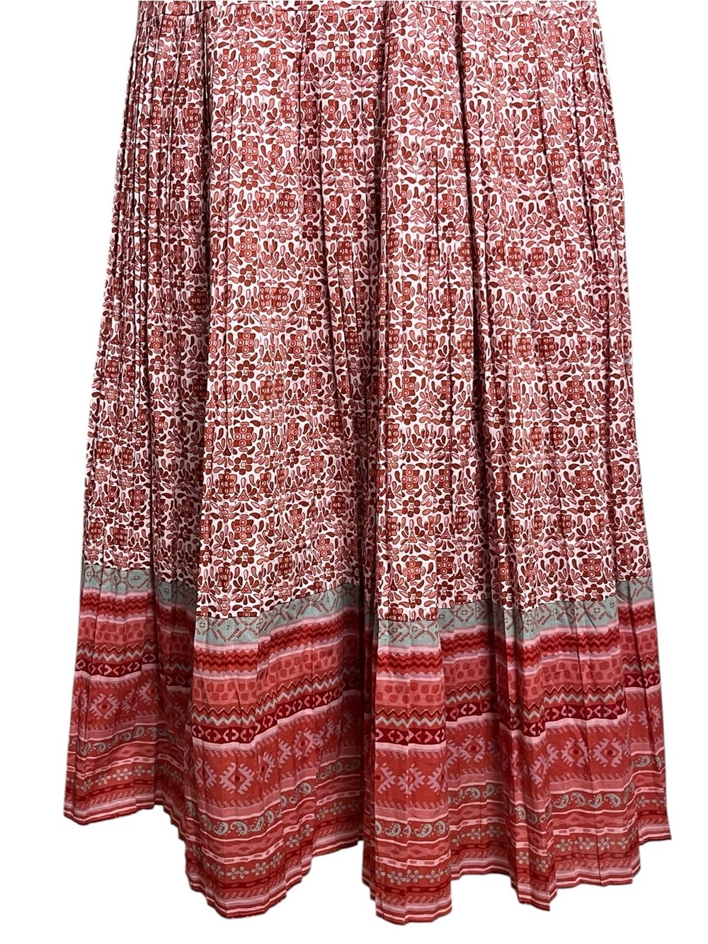 Current Air Lillian Midi Dress Pink Floral Split Neck Cottagecore Dress Medium - Picture 5 of 12